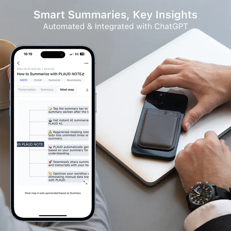 PLAUD NOTE Al Voice Recorder Empowered by Chatgpt. One-Press Recording and Playback. Note Recording & Phone Call Recording Accurately Record Based on Different Scenarios. Amazing Powerful Transcription & Summarization. 0.117-Inch Slim Extremely Portable.