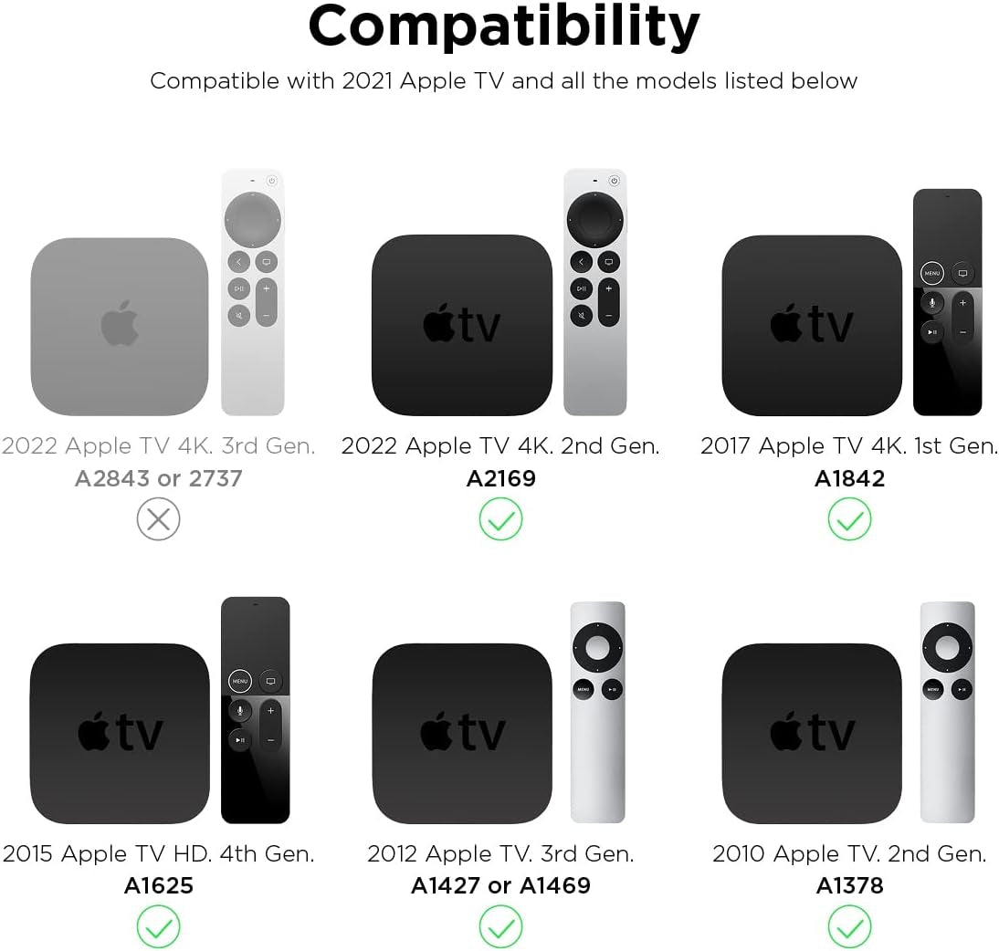 T4 Case Compatible with Apple TV 4K 2021 and Compatible with Apple TV HD - Compatible with All Apple TV Models - except for 2022 Apple TV 4K (Light Grey)